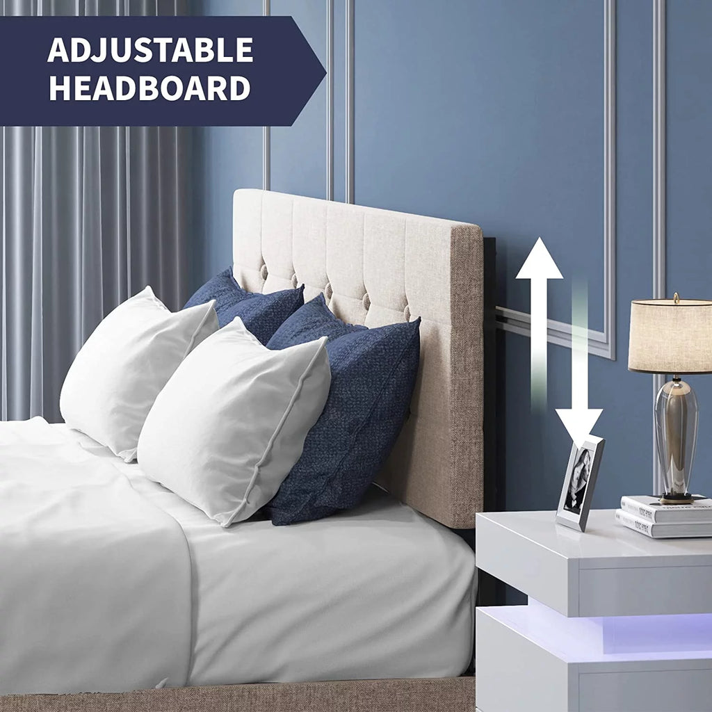 Queen Size Platform Bed Frame with 4 Storage Drawers N9055