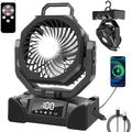 Portable Battery Operated Camping Fan with Remote Control & LED Lantern T292447