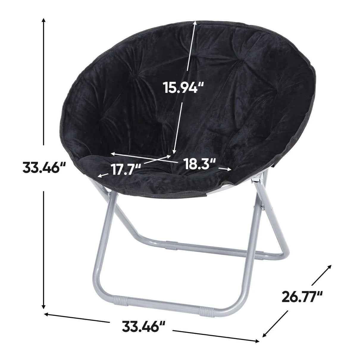 Set of 2 Black Folding Saucer Chair H777152