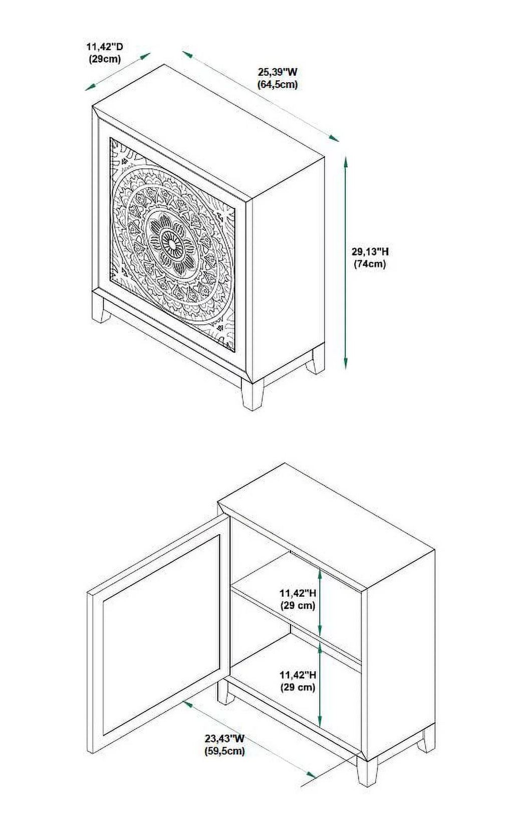 White Cabinet Table V341