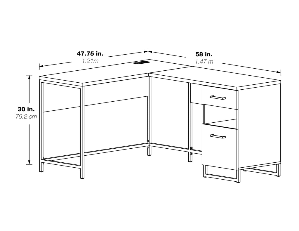 L-Shape Desk with Power and Storage M90572