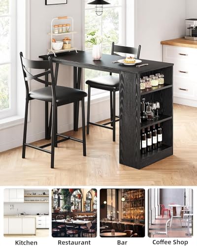 3 Piece Bar Table and Chairs Set with Flip Top Extension K63428