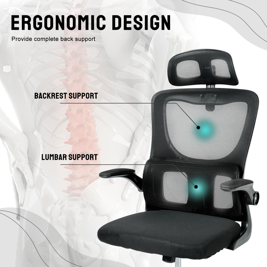 Black Mesh Ergonomic Office Chair with Headrest C3324