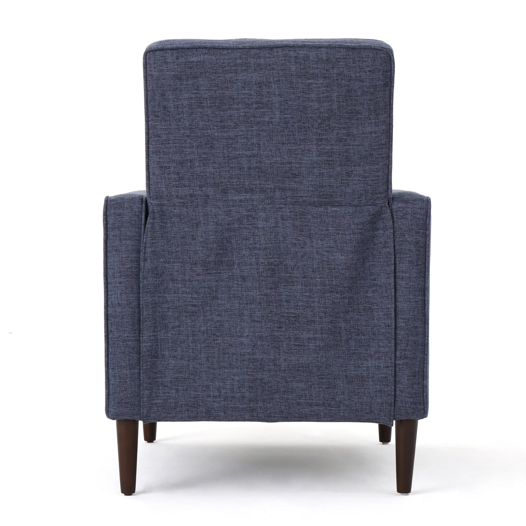 Dark Blue Tufted Fabric Recliner C9658