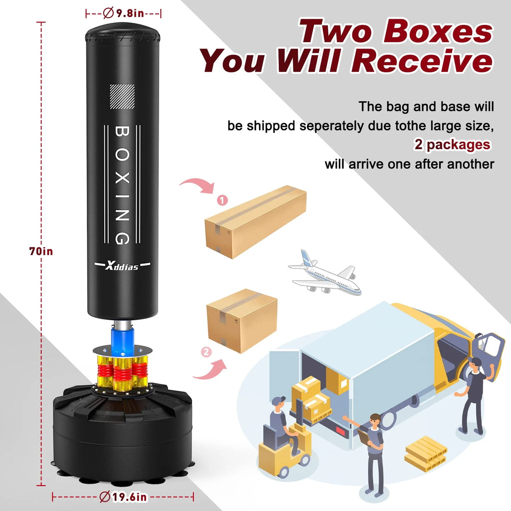 Punching Bag with Stand 70''-205lbs Freestanding T379621
