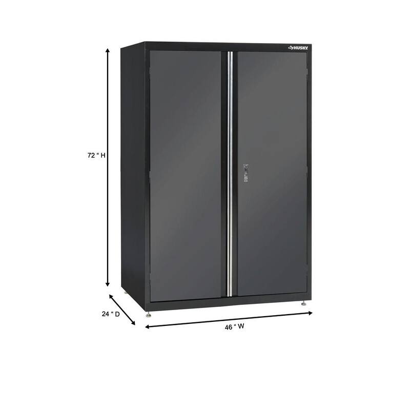 3-Shelf Welded Steel Floor Cabinet in Black and Gray K399