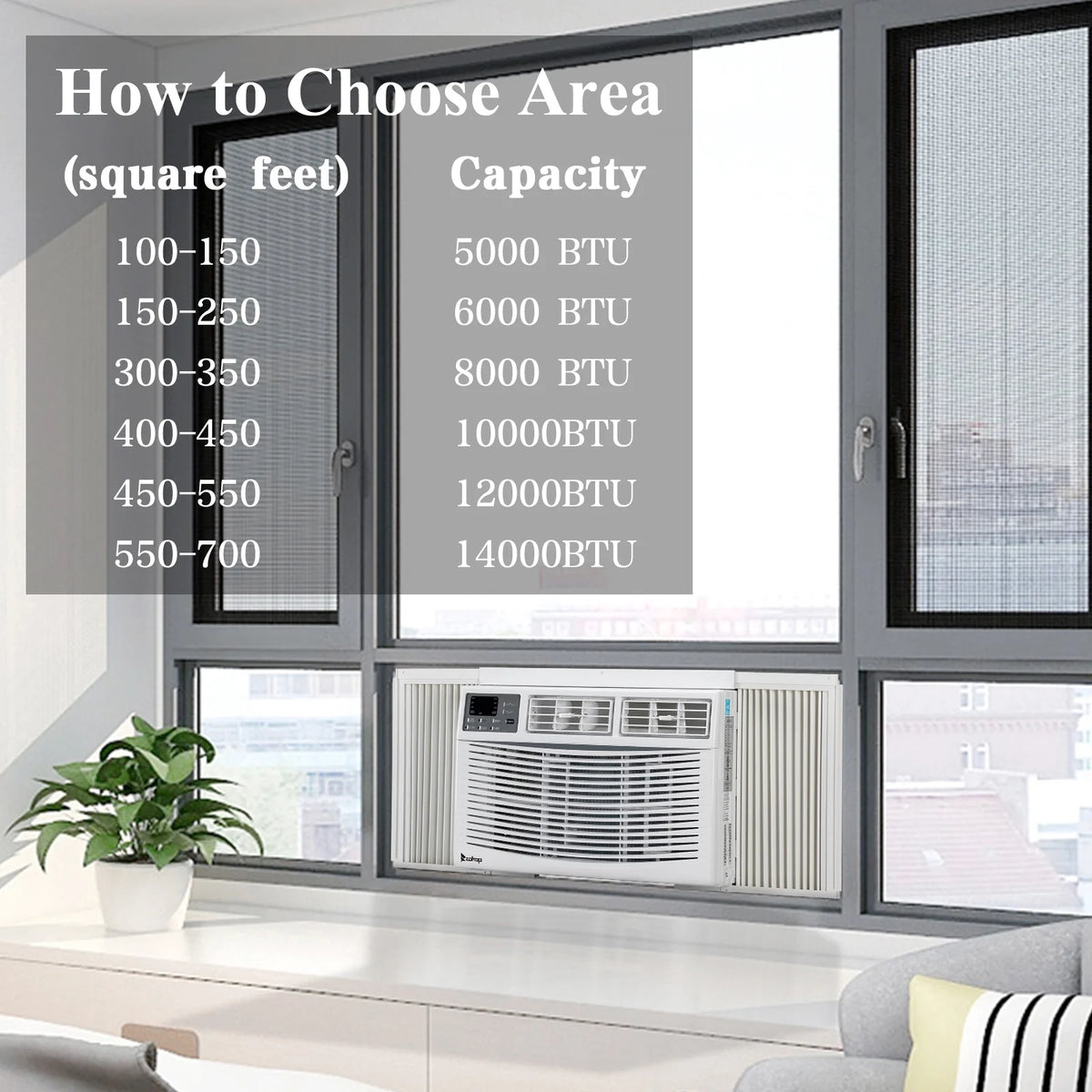 8,000 BTU White Window Air Conditioner U74142
