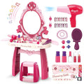 Toddler Vanity Makeup Table Toy with Mirror & Chair H40594