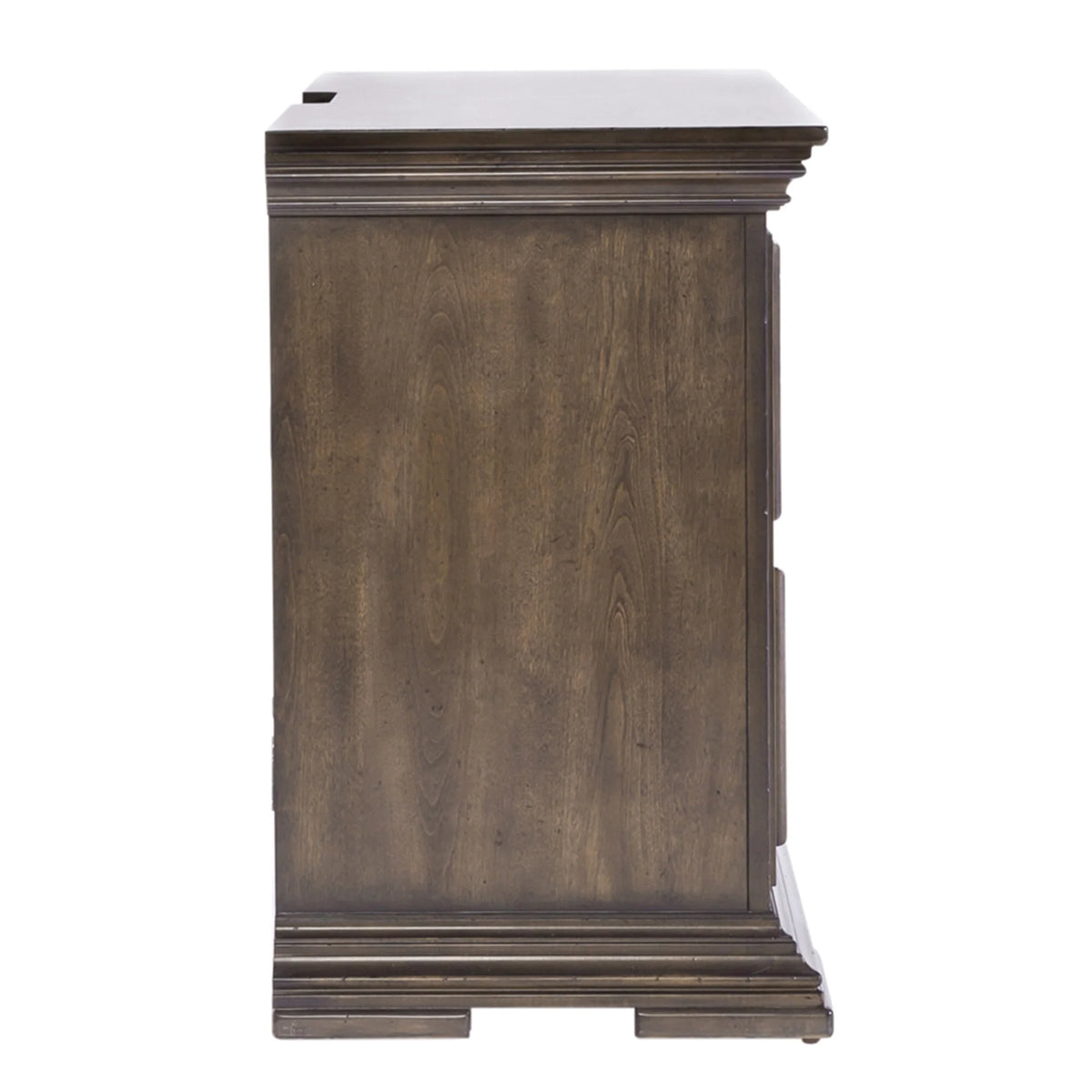 Light Brown 2 Drawer Night Stand with Charging Station Q560