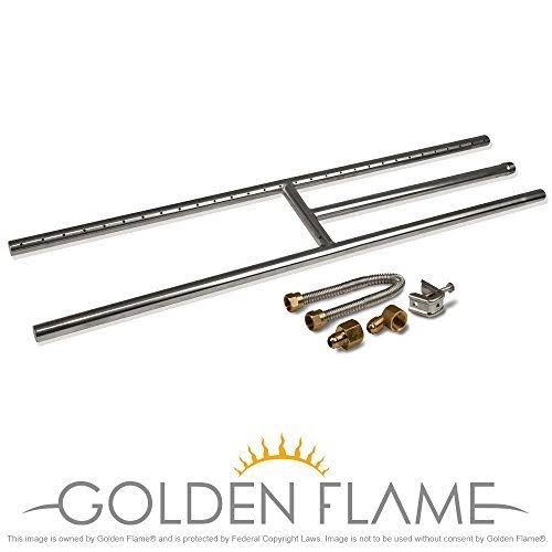 Natural Gas Fire Pit and Fireplace H-Burner 304 Series SS T1171