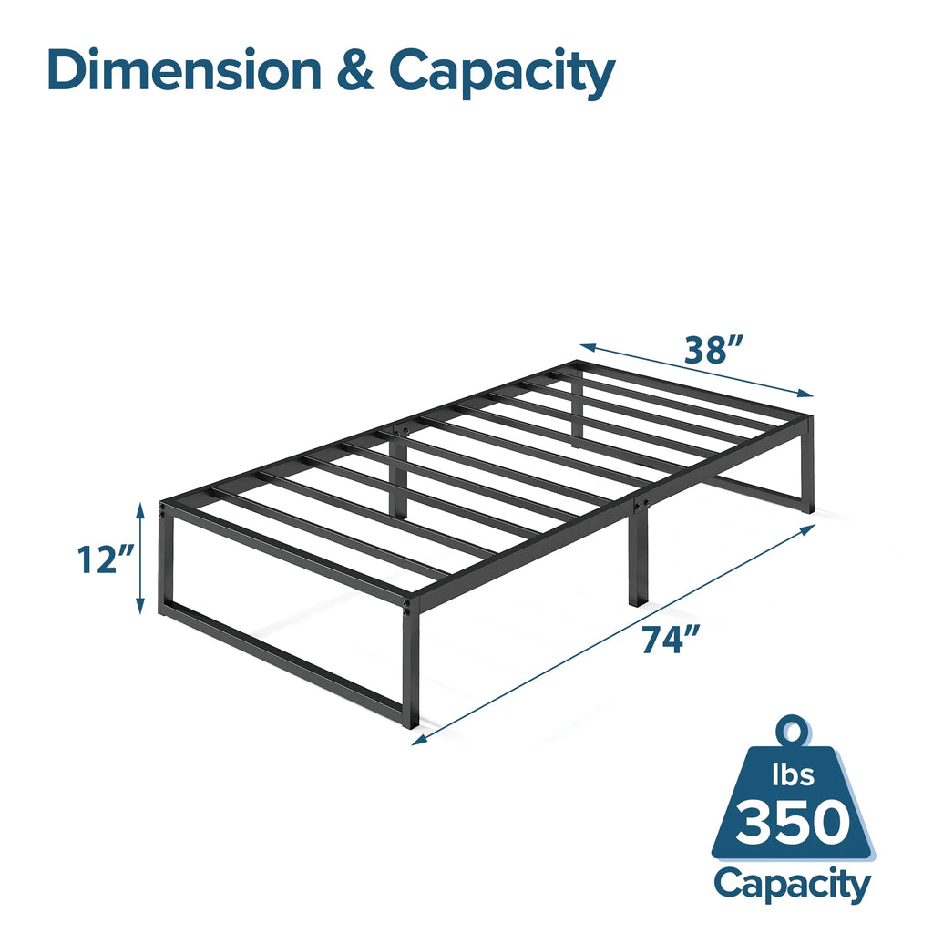 12" Metal Platform Bed Frame, Twin N501