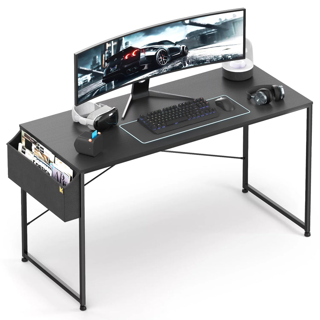 55" Black Computer Desk with Storage Bag T139