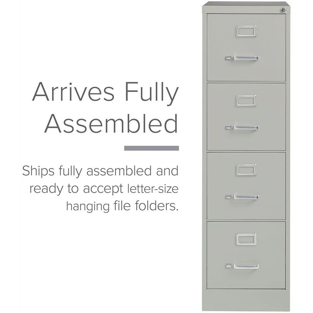 25" 4-Drawer Metal Vertical File Cabinet in Gray O531380