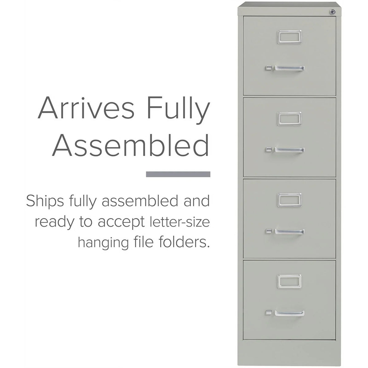 25" 4-Drawer Metal Vertical File Cabinet in Gray O531380