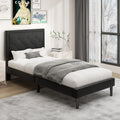 Light Blue Wood Frame Twin Platform Bed O159