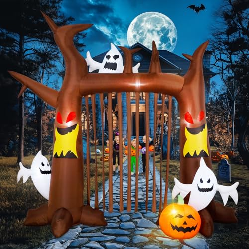 8FT Halloween Inflatable Dead Tree with Ghosts & Pumpkins X9967