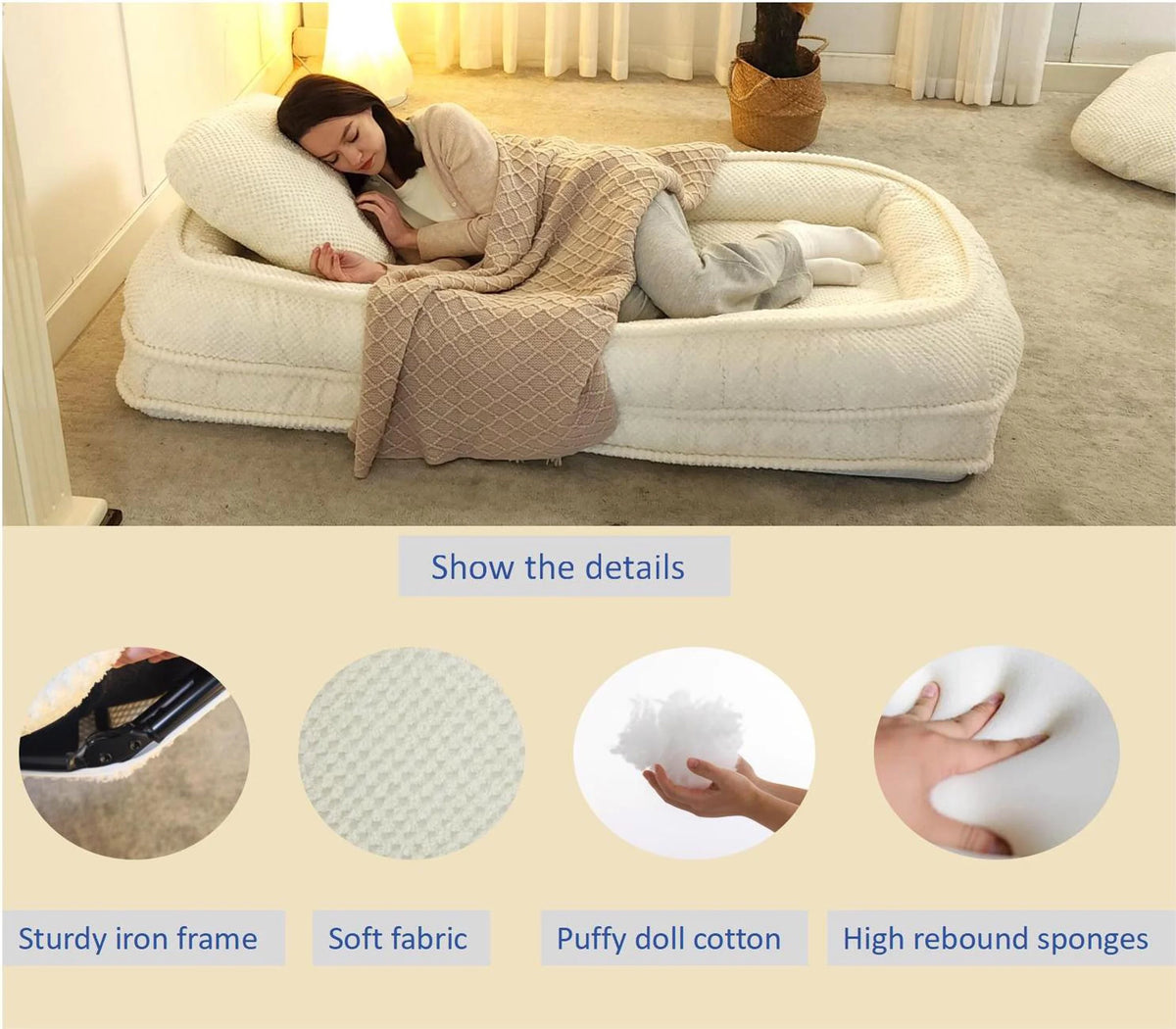 White Lazy Sofa Floor Couch I7260