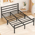 Queen Size Metal Platform Bed Frame with Headboard and Footboard H859