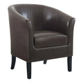 Brown Faux Leather Barrel Club Chair X750
