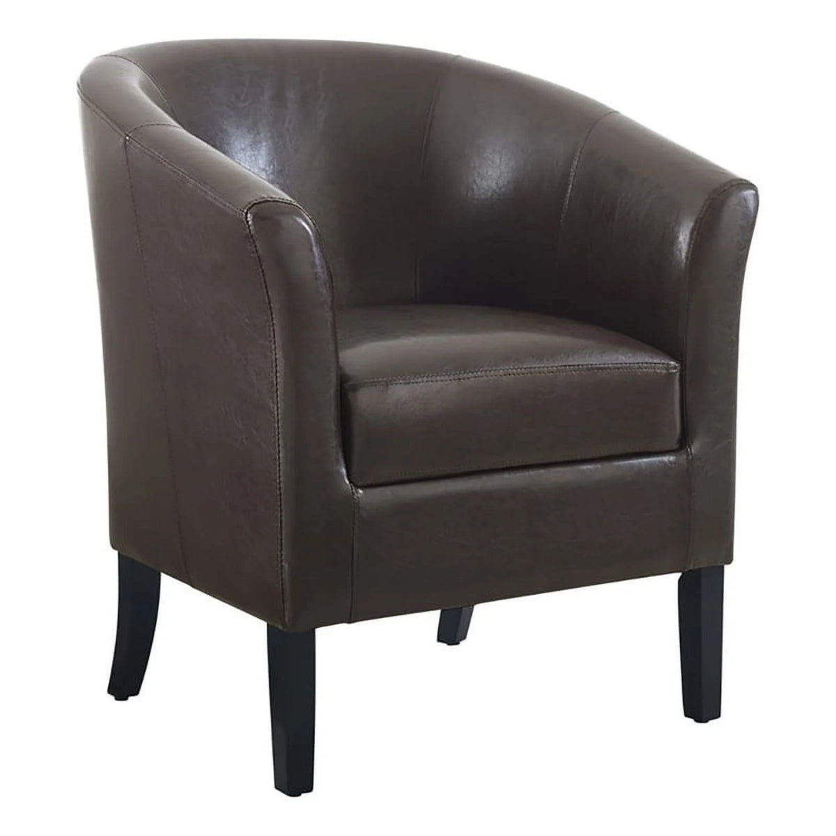 Brown Faux Leather Barrel Club Chair X750