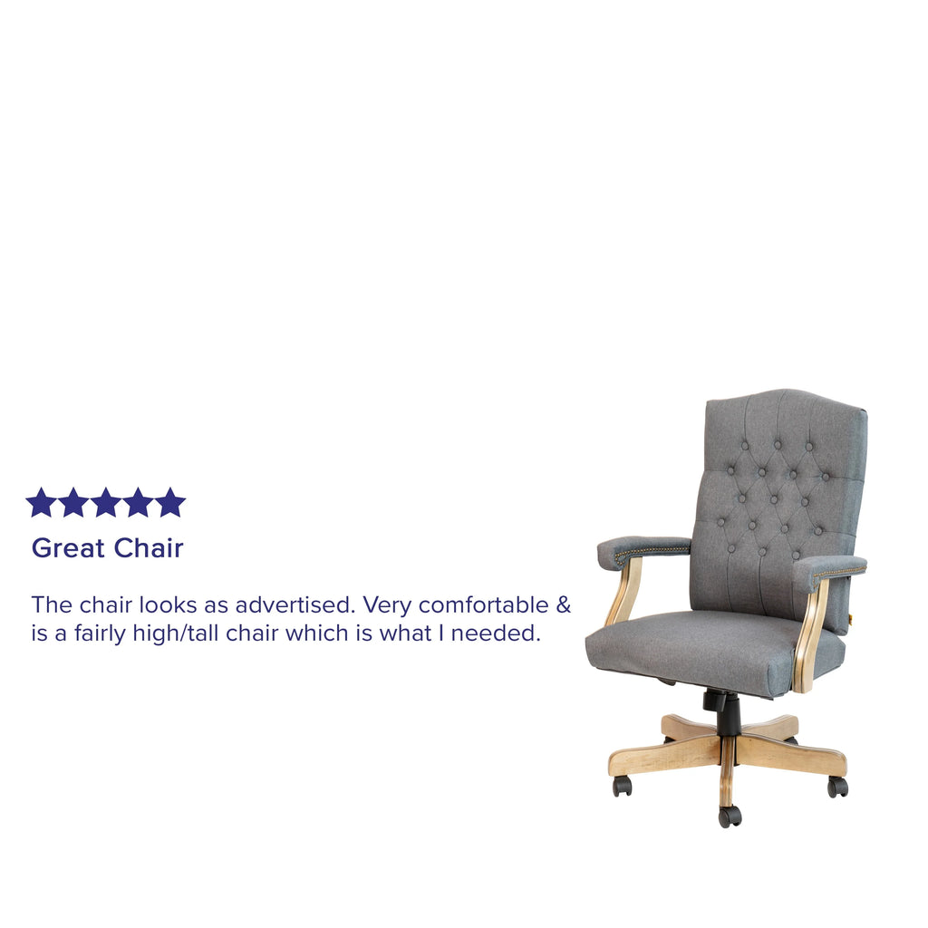 Brown Swiveling Upholstered Office Armchair H289