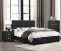 Black Faux Leather 3pc Eastern King Size Bedroom Set H750