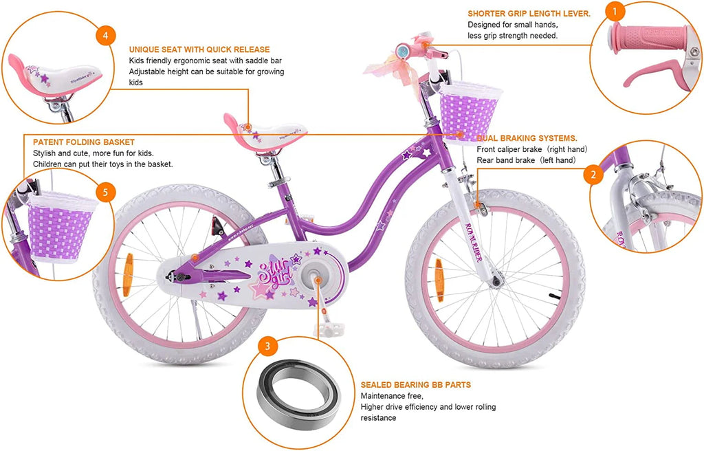 Blue 18 In. Kids Bike with Basket and Kickstand N6912