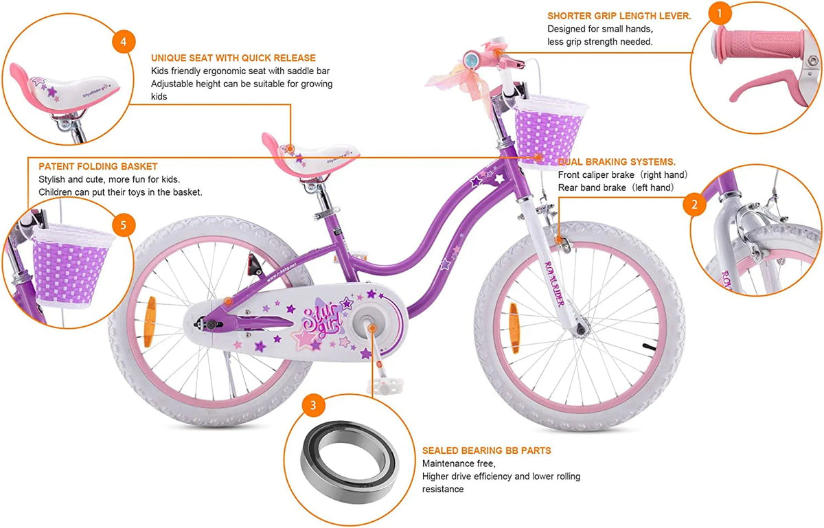 Blue 18 In. Kids Bike with Basket and Kickstand N6912