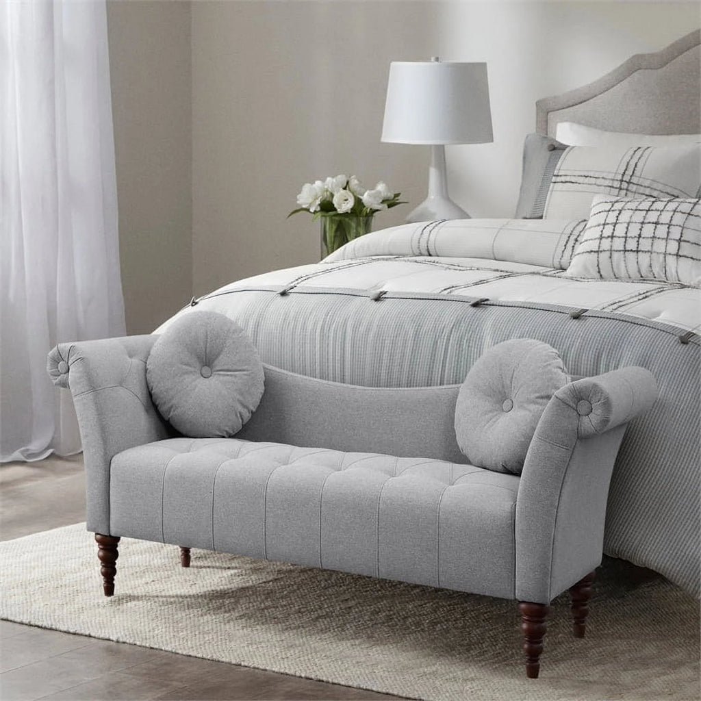 75" Traditional Fabric Settee with 2 Pillows I9789