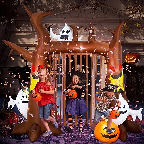 8FT Halloween Inflatable Dead Tree with Ghosts & Pumpkins X9967