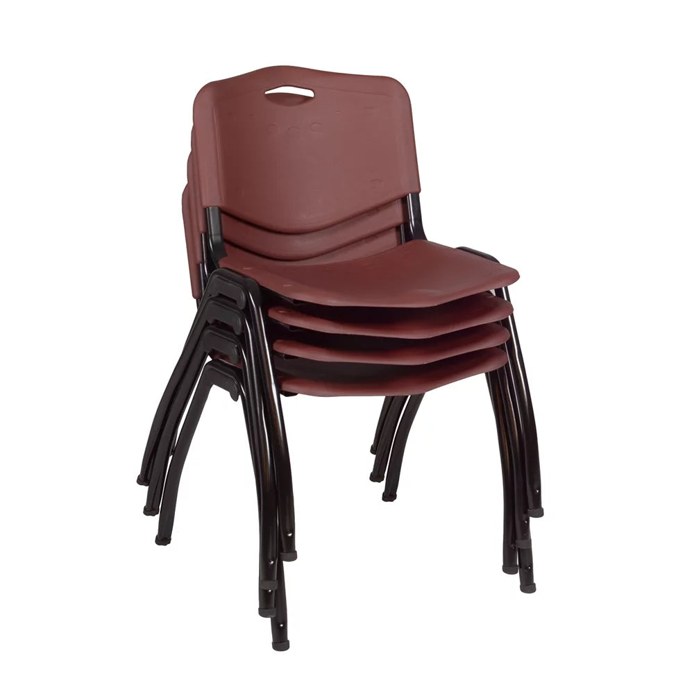 36" Square Breakroom Table & 4 Stack Chairs F289787