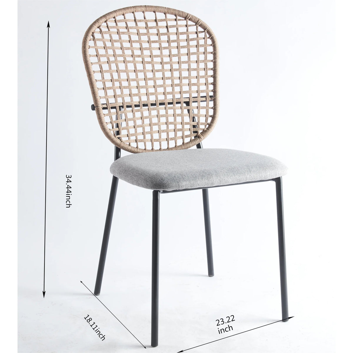 Gray and Black Dining Chairs, Set of 4 U47556