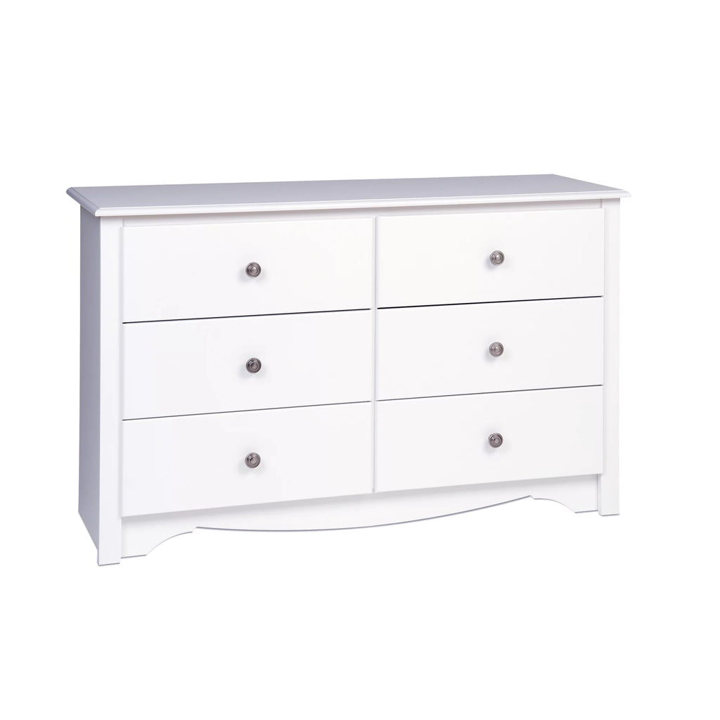 White 6 Drawer Wooden Dresser E54207