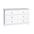 White 6 Drawer Wooden Dresser E54207