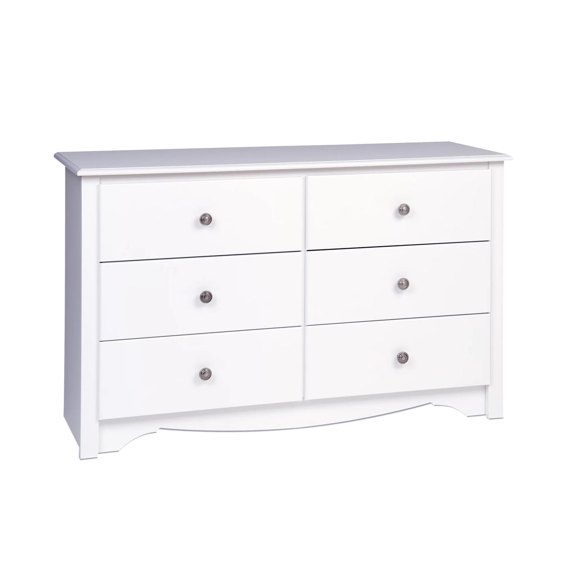 White 6 Drawer Wooden Dresser E54207
