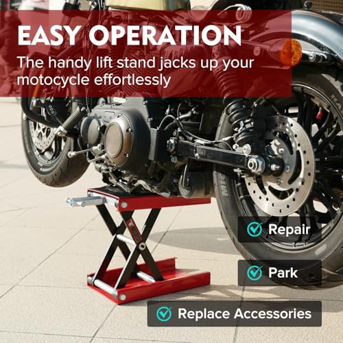 Red 1200 LB Motorcycle Lift Scissor Jack C479659