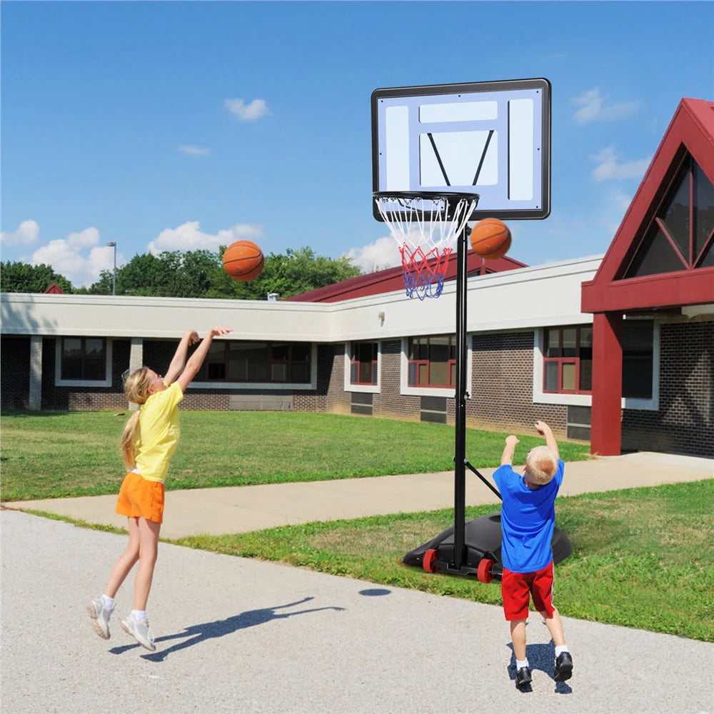 Height Adjustable Portable Basketball System with Wheels and Weighted Base F66942