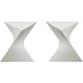 White Plastic End Table Set Of 2 O7699