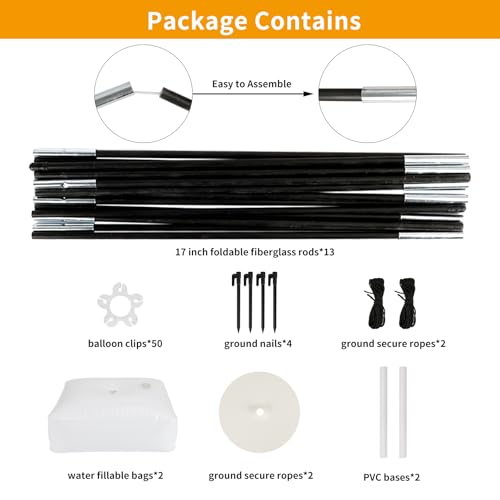 8ft Tall 9ft Wide Adjustable Balloon Arch Kit F350543