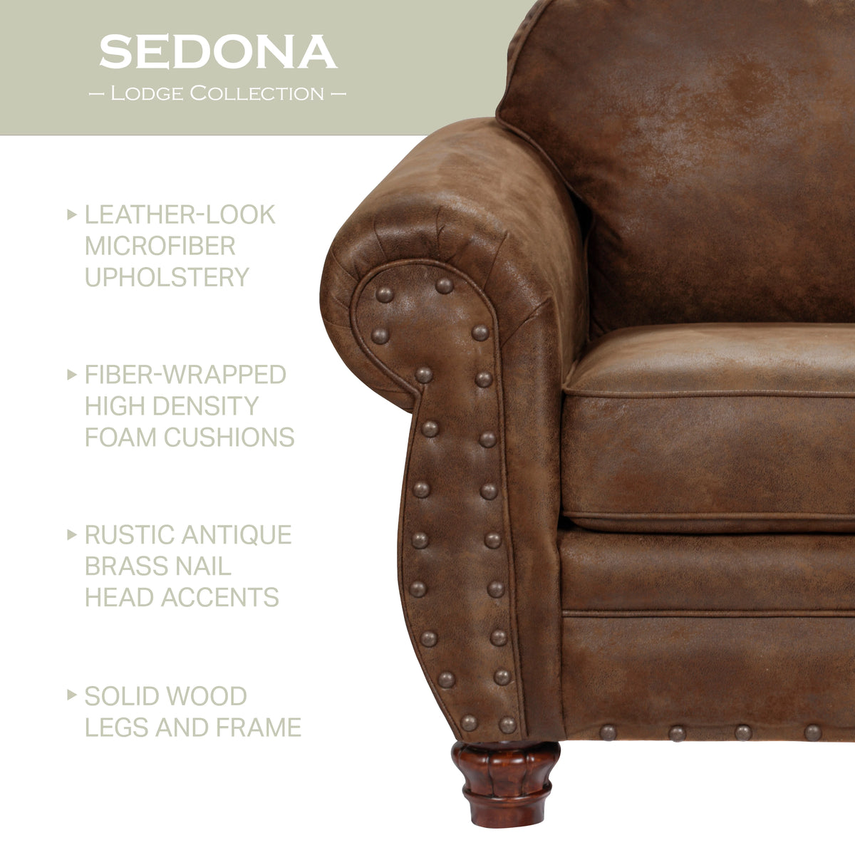 Ottoman with Nail Head Accents V87214