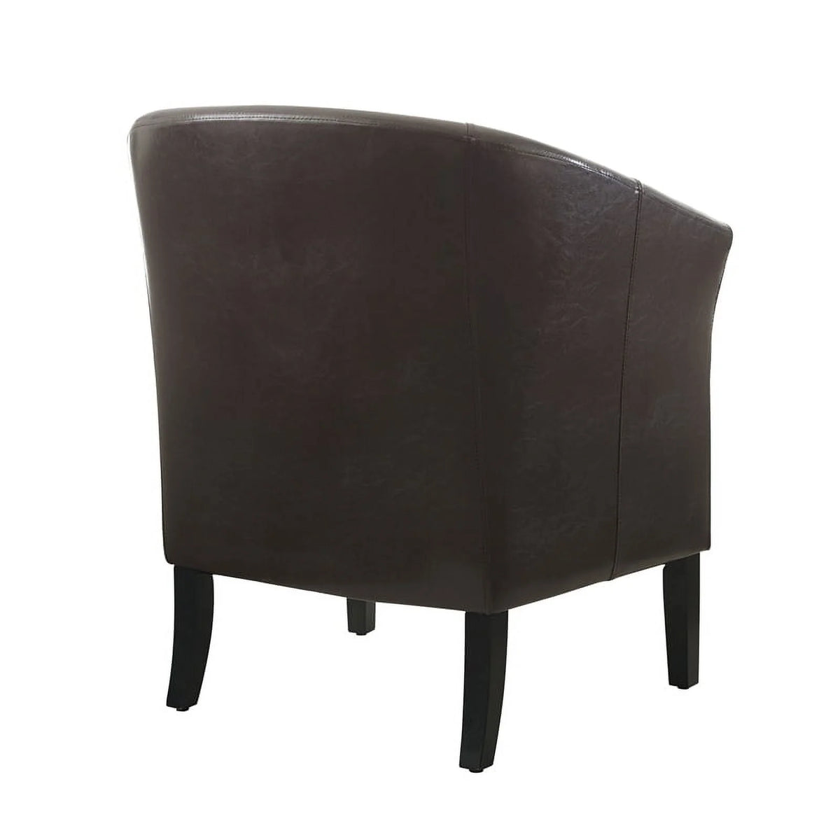 Brown Faux Leather Barrel Club Chair X750