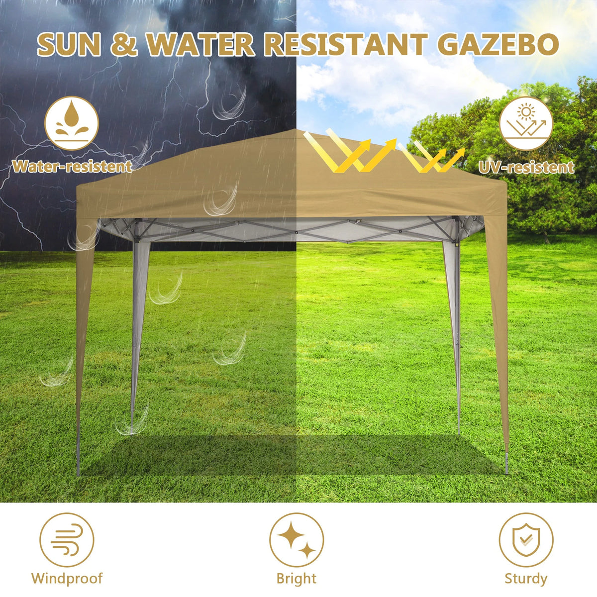 10 ft x 10 ft White Pop Up Canopy Tent with Carry Bag R5536
