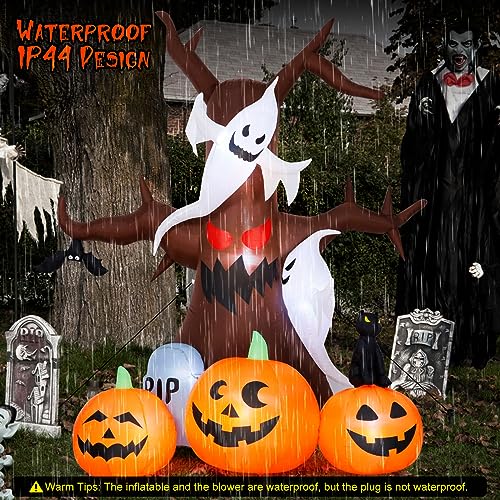 8FT Halloween Inflatable Dead Tree with Ghosts & Pumpkins X9967