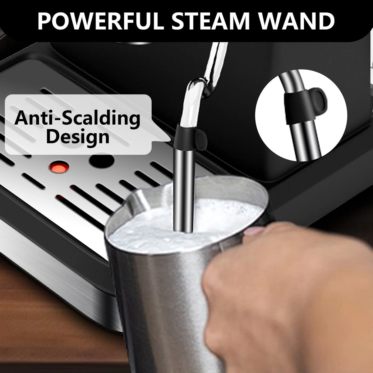20 Bar Stainless Steel Espresso Machine with Milk Frother U603235