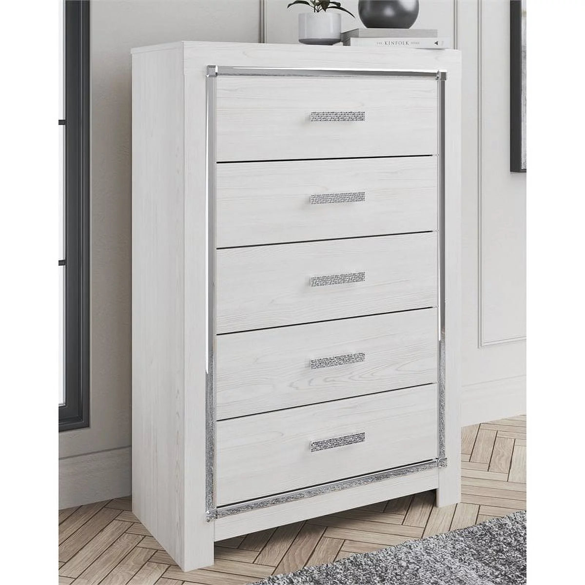 White 5 Drawer Chest X45055