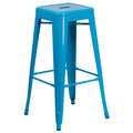 Backless Crystal Blue Indoor-Outdoor Barstool K362