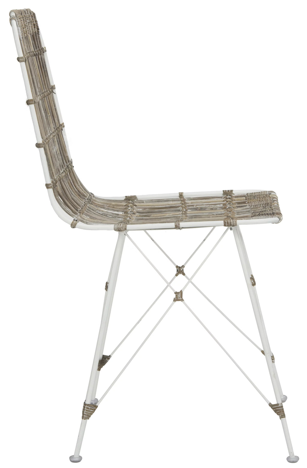White Wash Wicker Dining Chair Set of 2 L5088