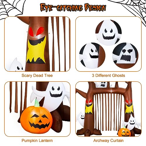8FT Halloween Inflatable Dead Tree with Ghosts & Pumpkins X9967