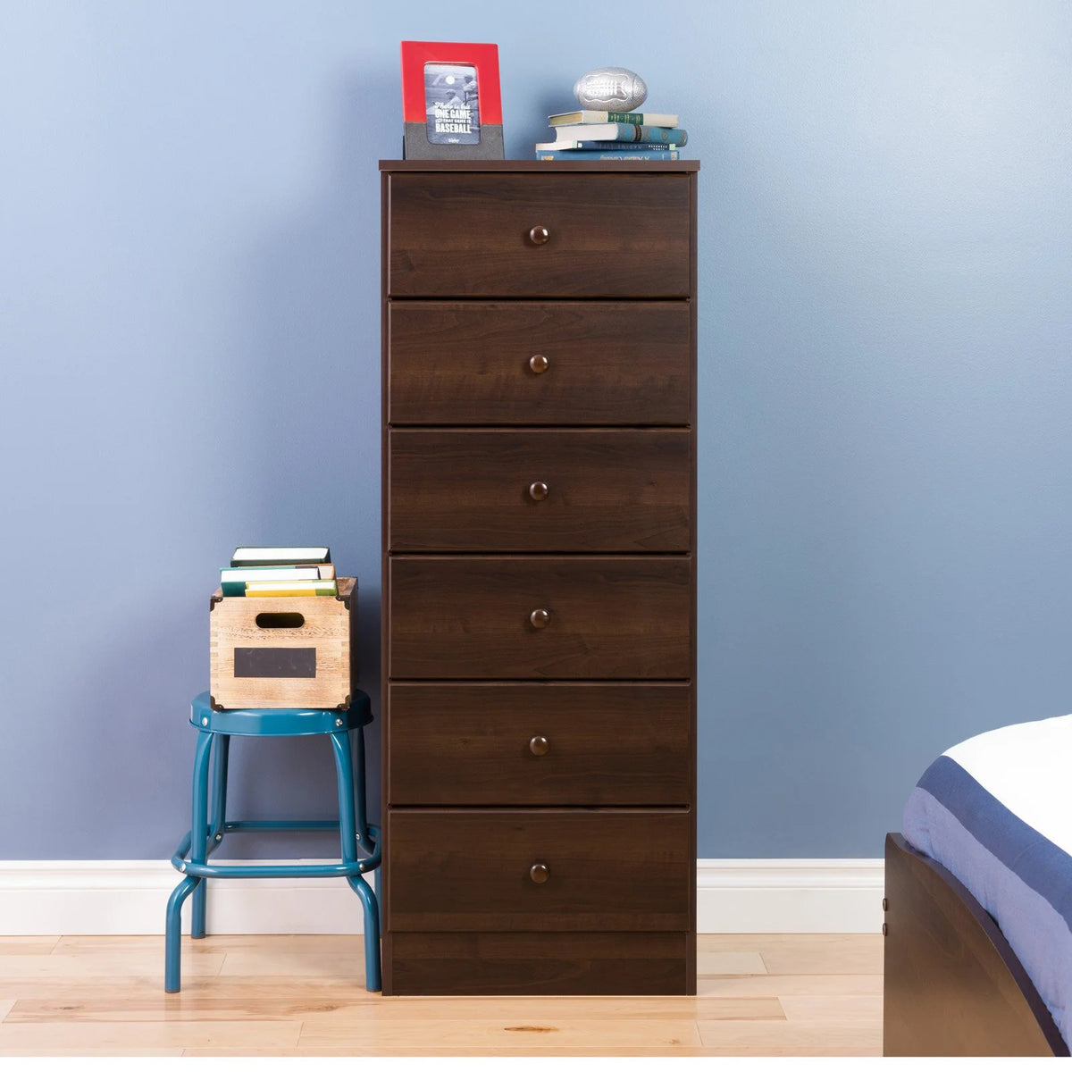 Black 6 Drawer Dresser V7589
