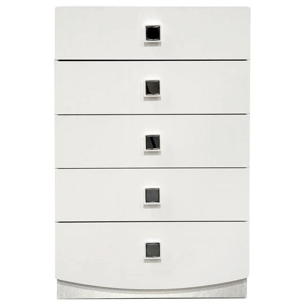 White 5 Drawer Poplar Wood Bedroom Chest Z61320